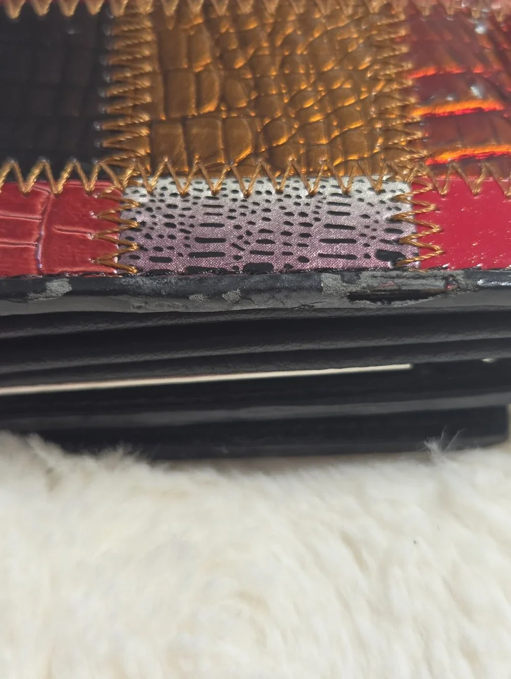 TeManli - Vintage Genuine Leather Patchwork Wallet